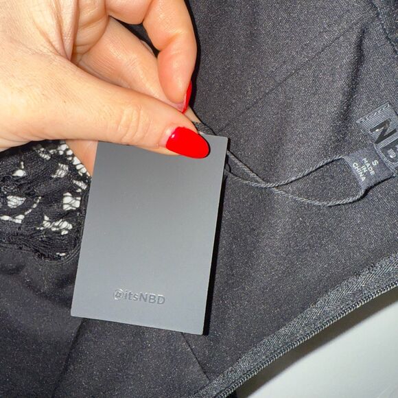 NBD Lace Kurt Cut Out Mini Dress - Black S - Picture 8 of 9